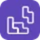 AI and machine learning technology logo in purple with abstract interconnected nodes